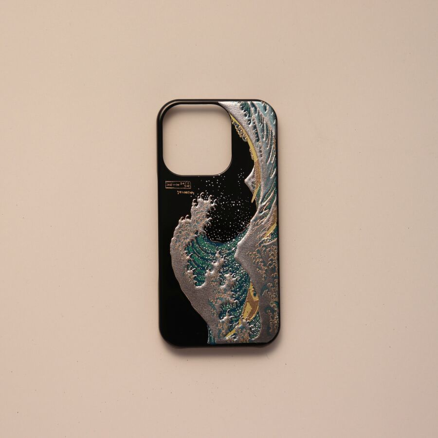 iPhone 16 Pro カバー 高盛り蒔絵 波裏富士 - 蒔絵 iPhone16Proカバー