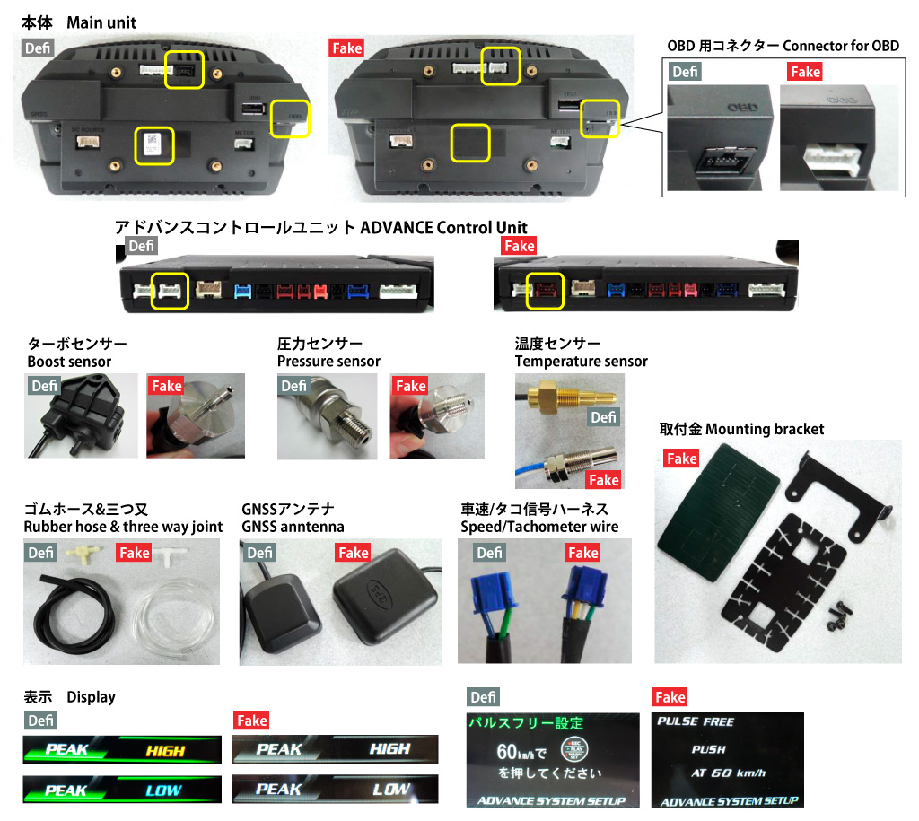 Defi製品の模倣品にご注意ください - Defi - Exciting products by NS
