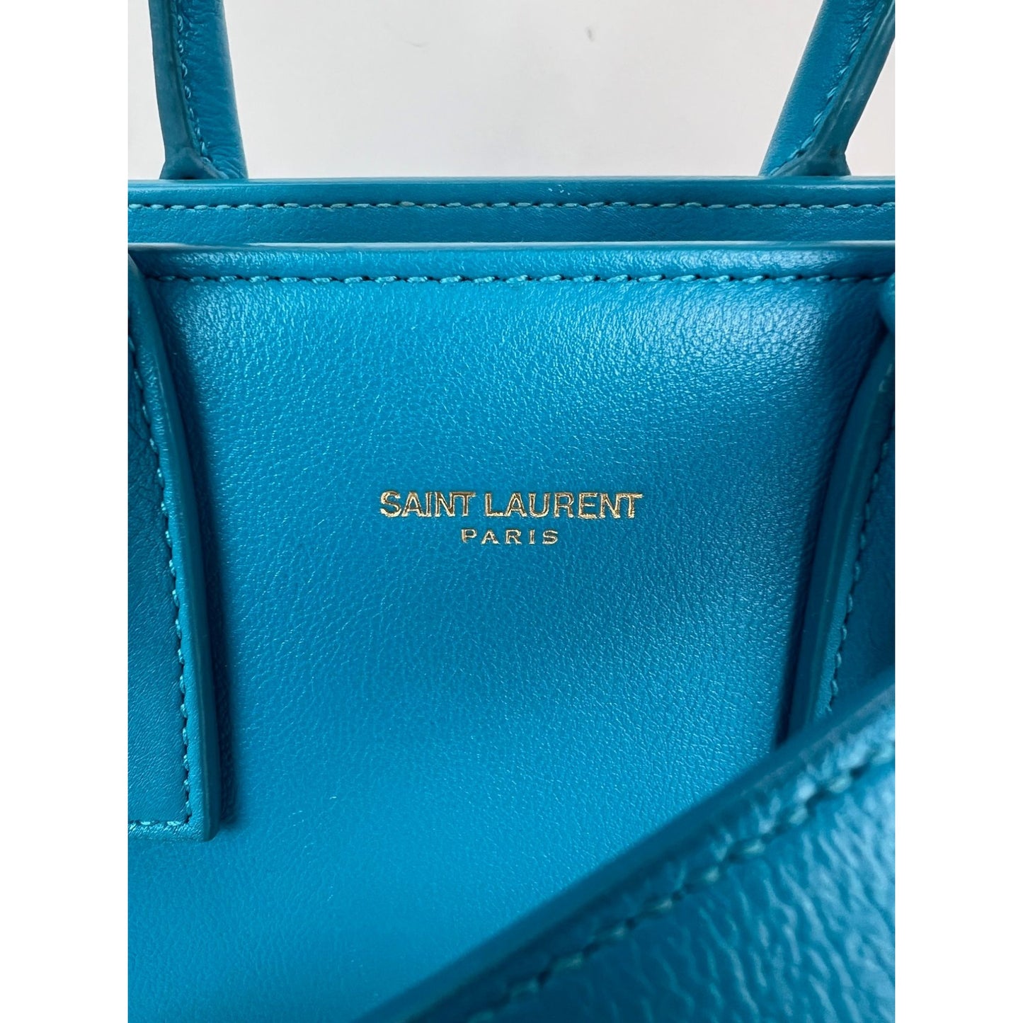 Saint Laurent Sac De Jour Blue Leather Crossbody Hand Bag