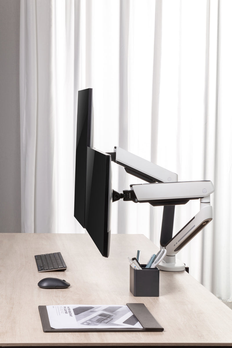 Alterzone ゲーミングモニターアーム デュアルモニターアーム 白 RGB