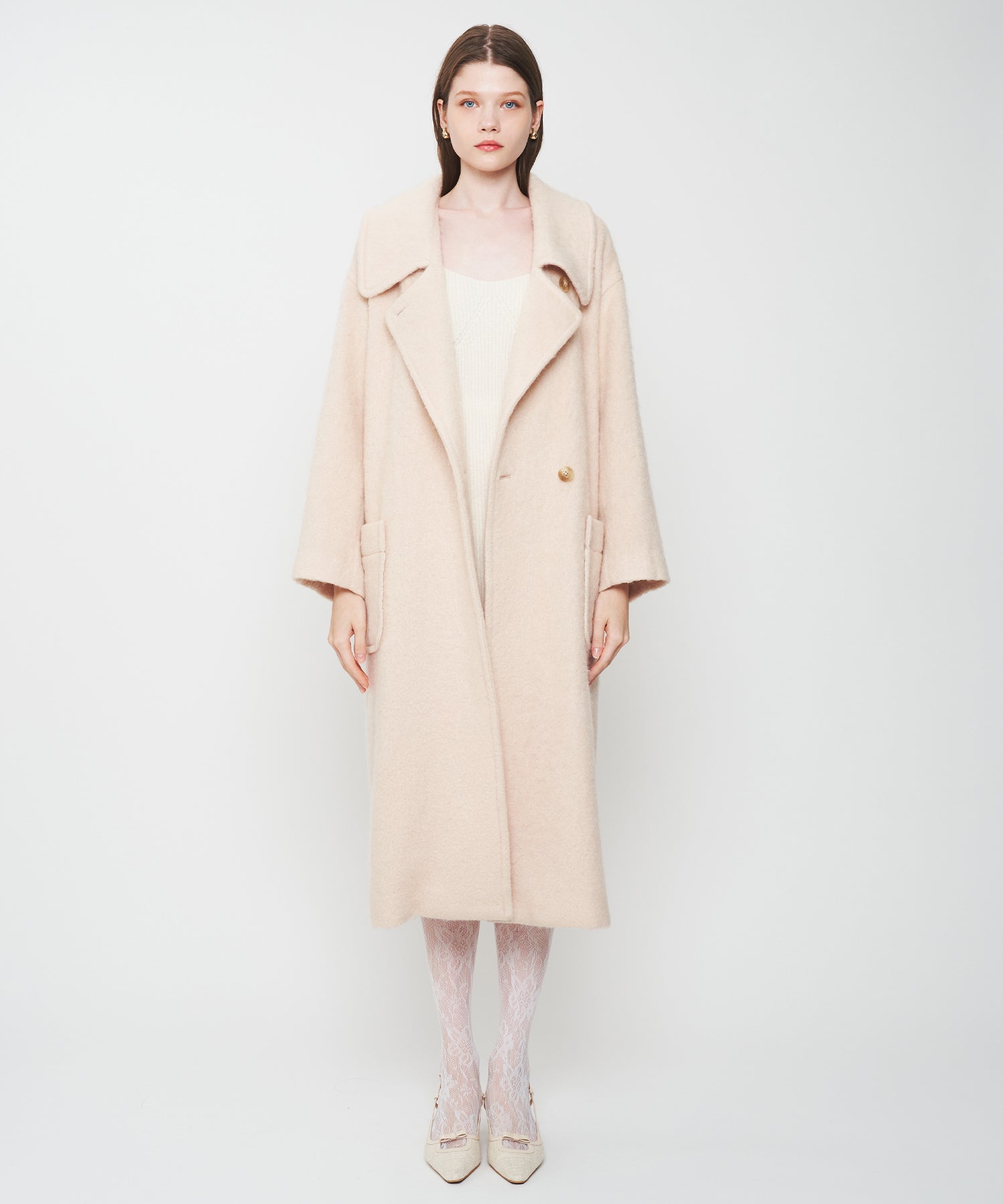 モヘヤシャギーステンカラーコート