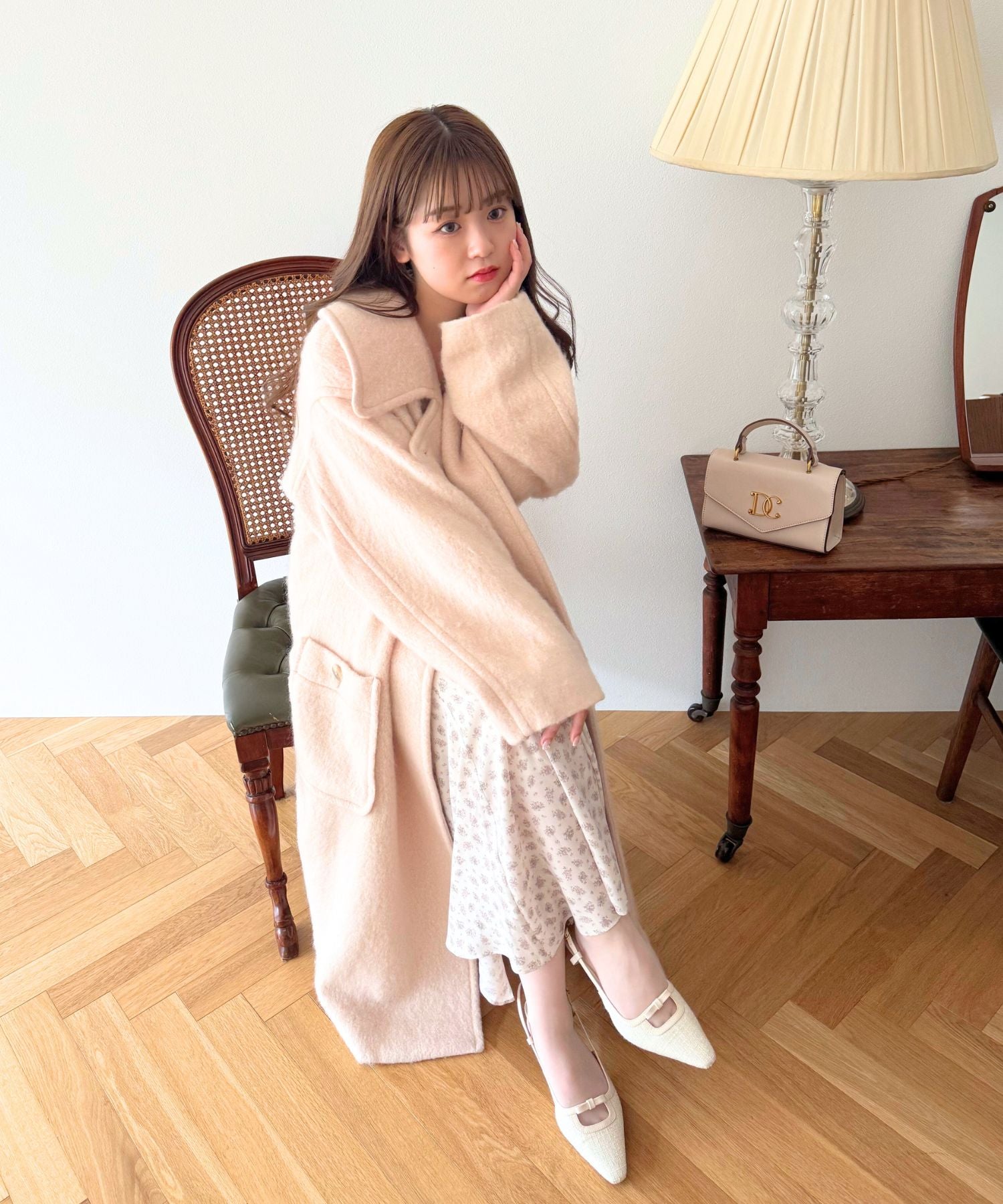 モヘヤシャギーステンカラーコート