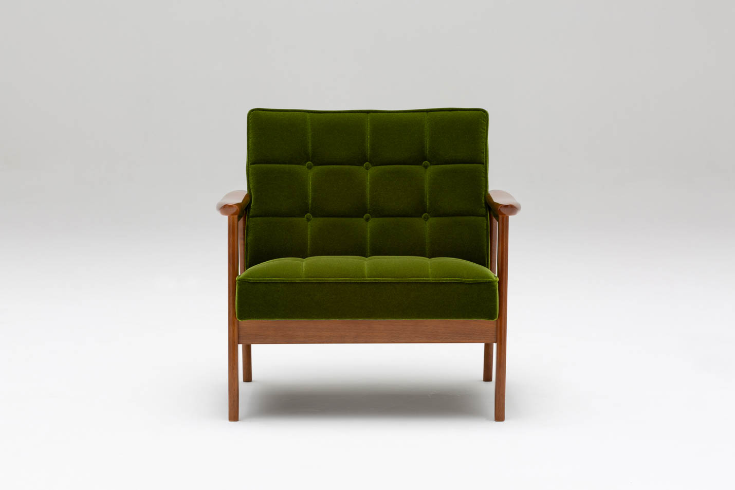 カリモク60 Kチェア 1シーター ワイド モケットグリーン［W36141QW