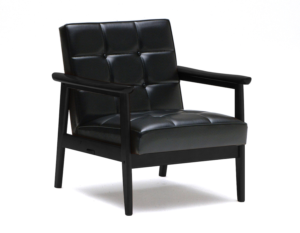 カリモク60 Kチェア 1シーター ブラックブラック［W36140BB