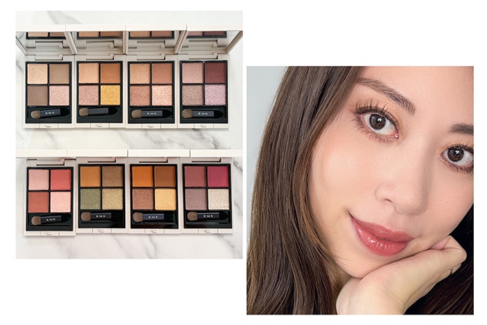 RMK〉「シンクロマティック アイシャドウパレット」全8色スウォッチ