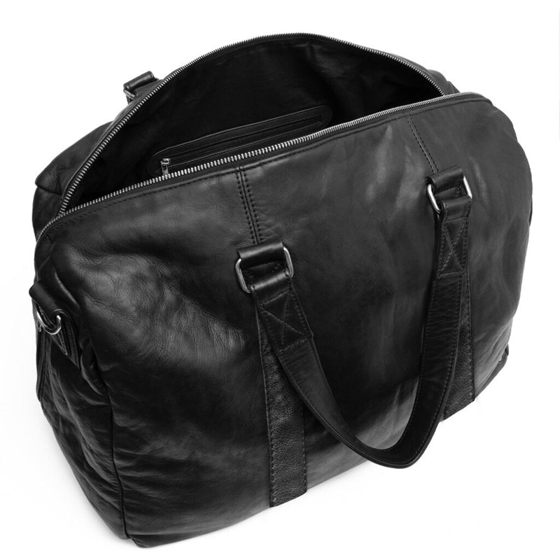 Spacious weekend bag in soft leather quality / 15476 - Black – DEPECHE