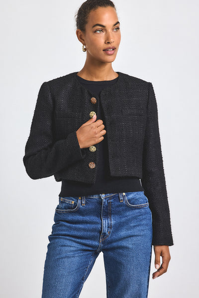 Juliette Tweed Jacket - Black – Derek Lam