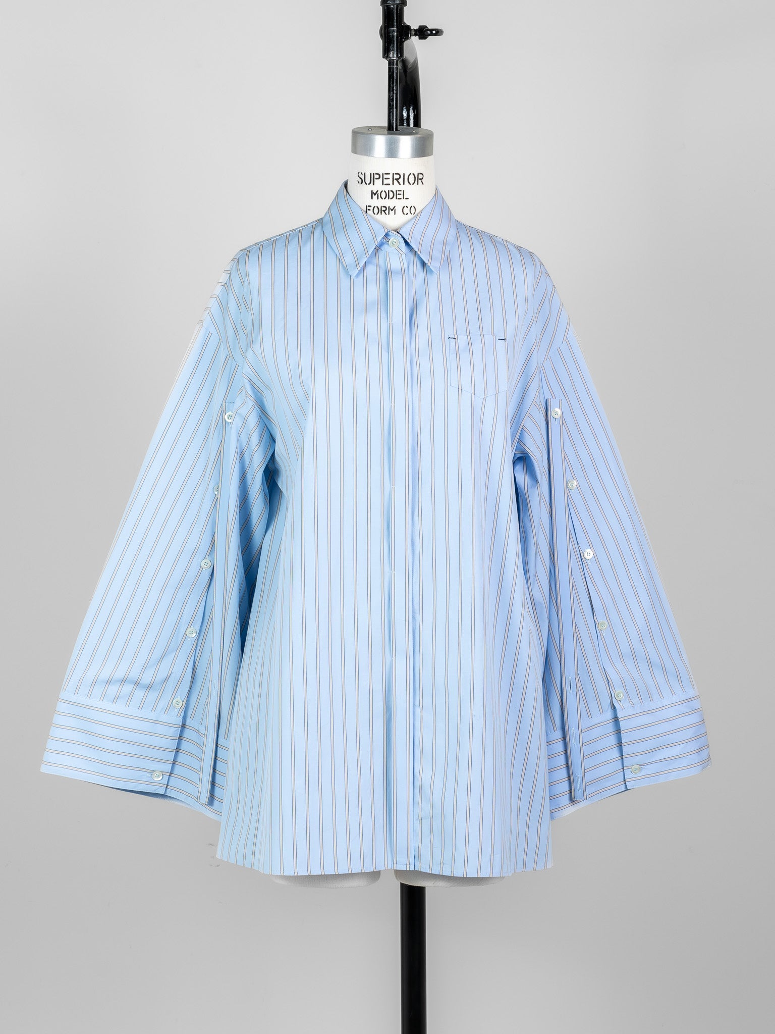 Mia / deres thomas mason 6way sleeve shirt (STRIPE/ INDIGO / CLEAR