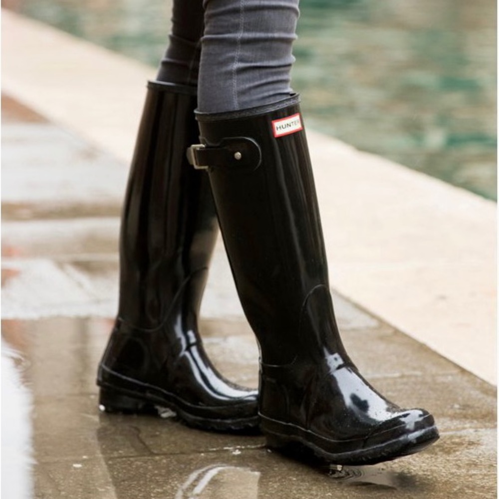 Hunter | Shoes | Hunter Original Tall Gloss Rain Boots Black Size