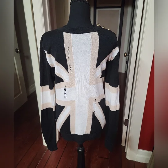 Balmain | Sweaters | Balmain Union Jack Linen Blend Crewneck