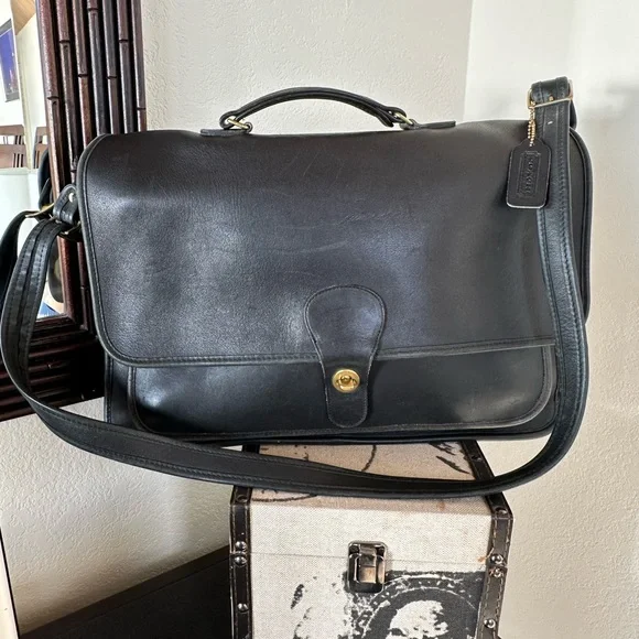 Coach | Bags | Vintage Coach Smooth Black Leather Metropolitan