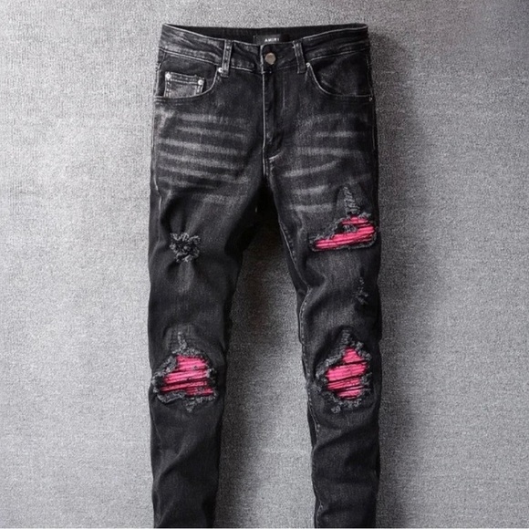 AMIRI | Jeans | Amiri Cracked Pink Leather Mx Size 36 | Poshmark