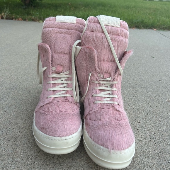 Rick Owens | Shoes | Rick Ownens Ramones Pink Fur Boots Size 9