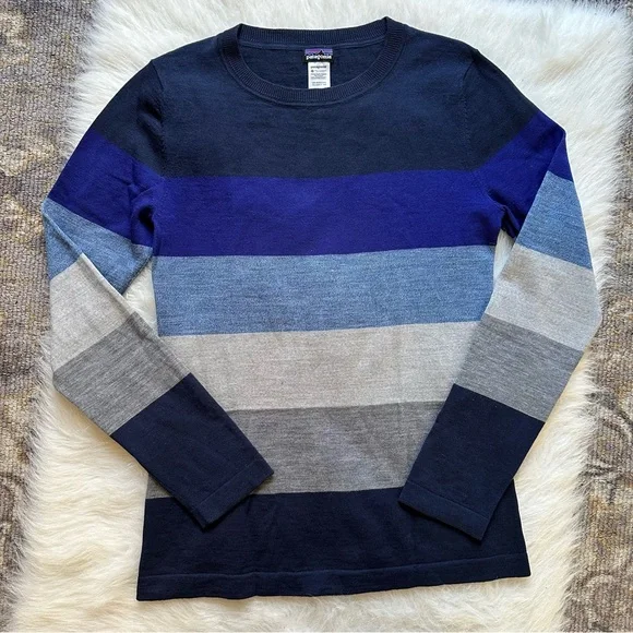 Patagonia | Tops | Patagonia Merino Wool Striped Sweater | Poshmark