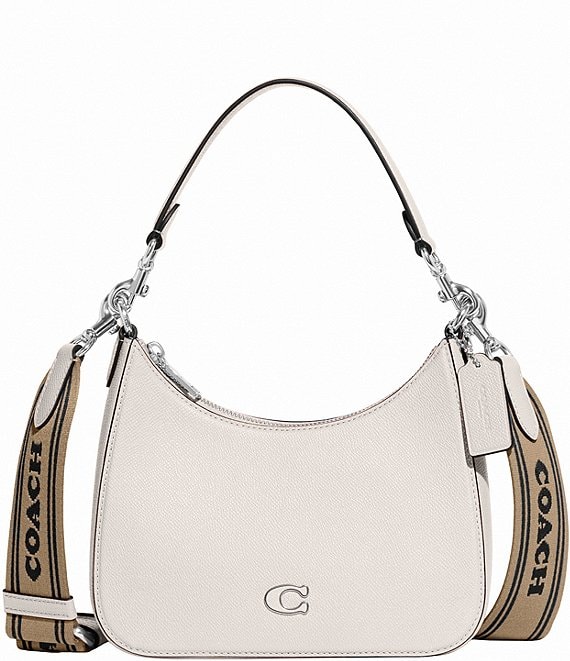 COACH Signature Coated Leather Hobo Crossbody Bag | Dillard's