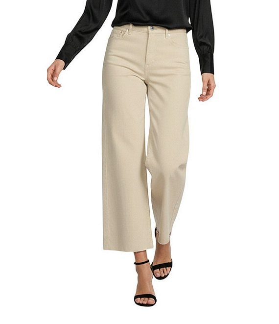 Antonio Melani Alexandra Wide Leg Raw Hem Twill Chino Pants