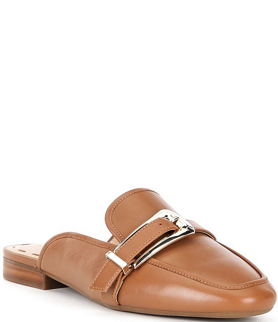 Alex Marie Karen Leather Buckle Hardware Strap Mules | Dillard's