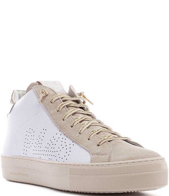 P448 Thea Leather and Suede Mid Top Platform Sneakers | Dillard's