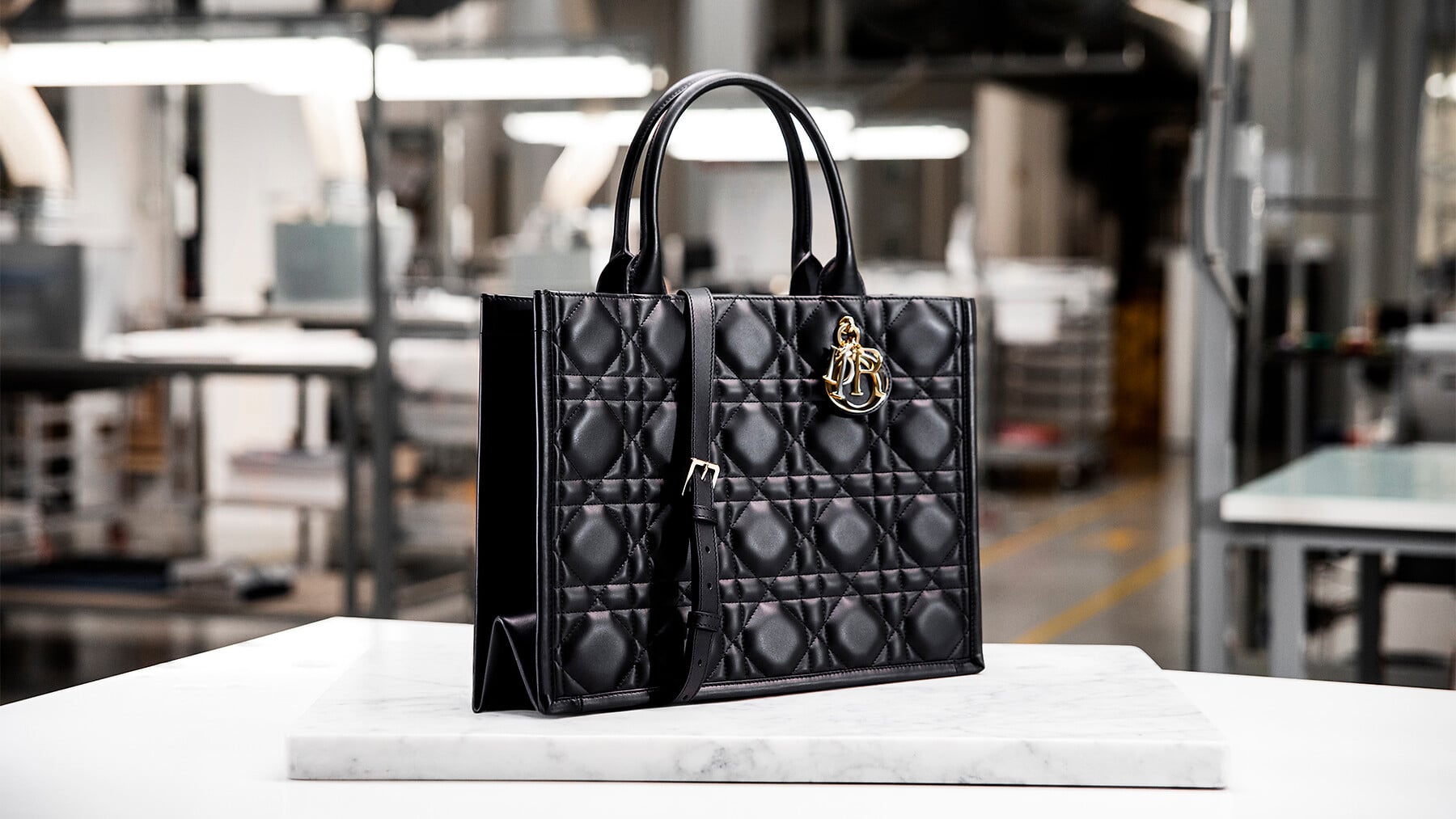 The Dior Book Tote in macrocannage leather - News & Défilés | DIOR