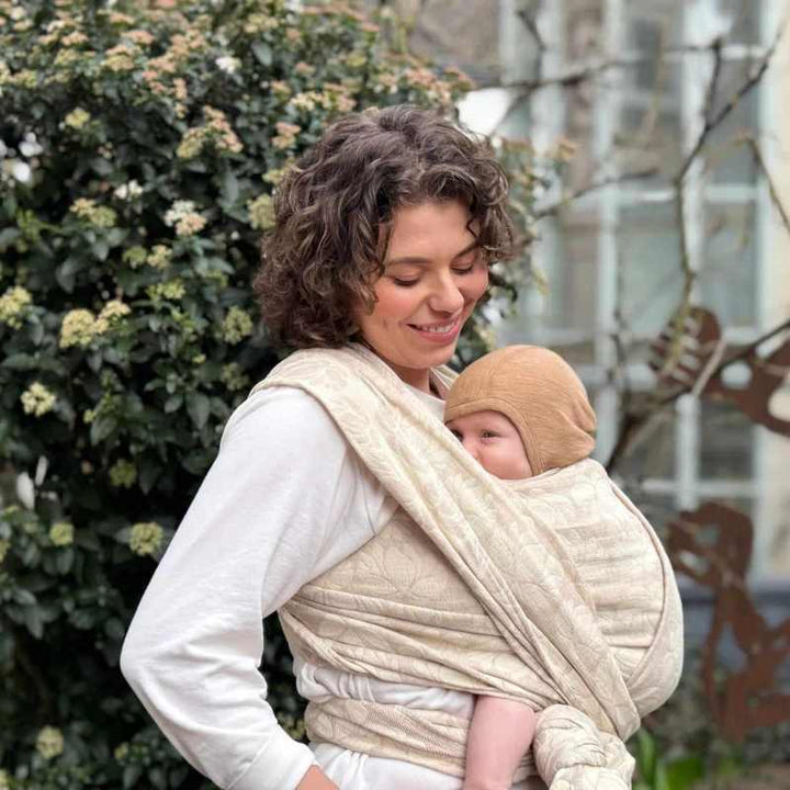 涼しくて快適な夏の抱っこに｜リネン混ベビーラップ ロトブラッシュ