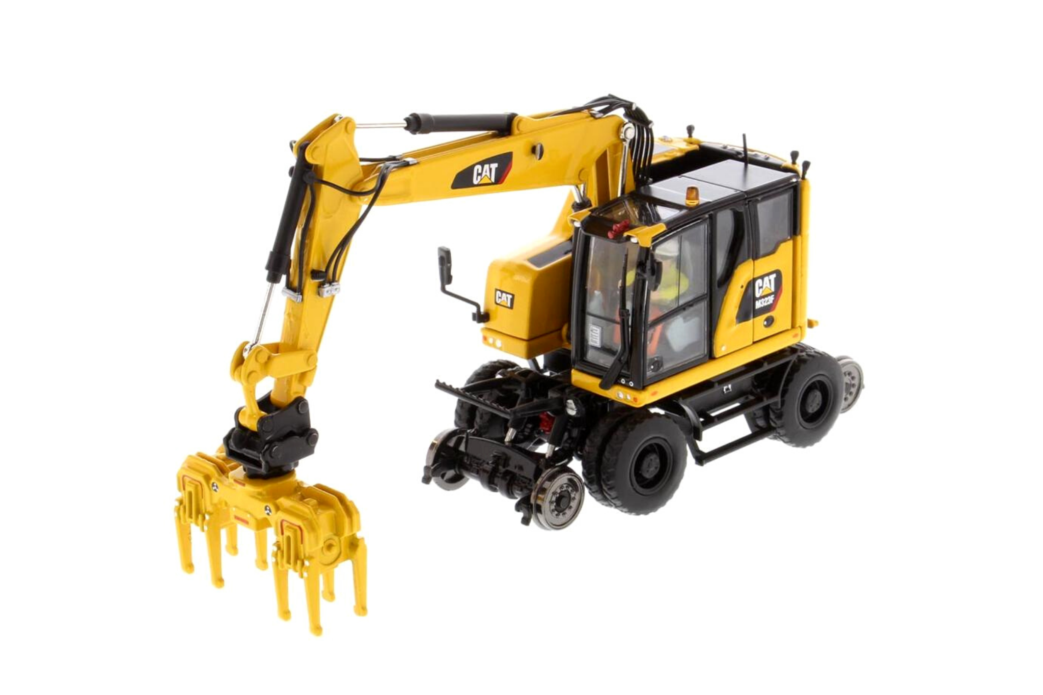 1:50 Cat® M323F Railroad Wheeled Excavator – Safety Yellow Version