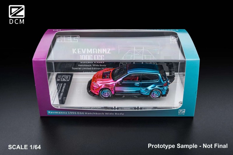 DCM 1:64 Kevmannz 1996 EG6 Hatchback Wide Body! • DiecastSociety.com