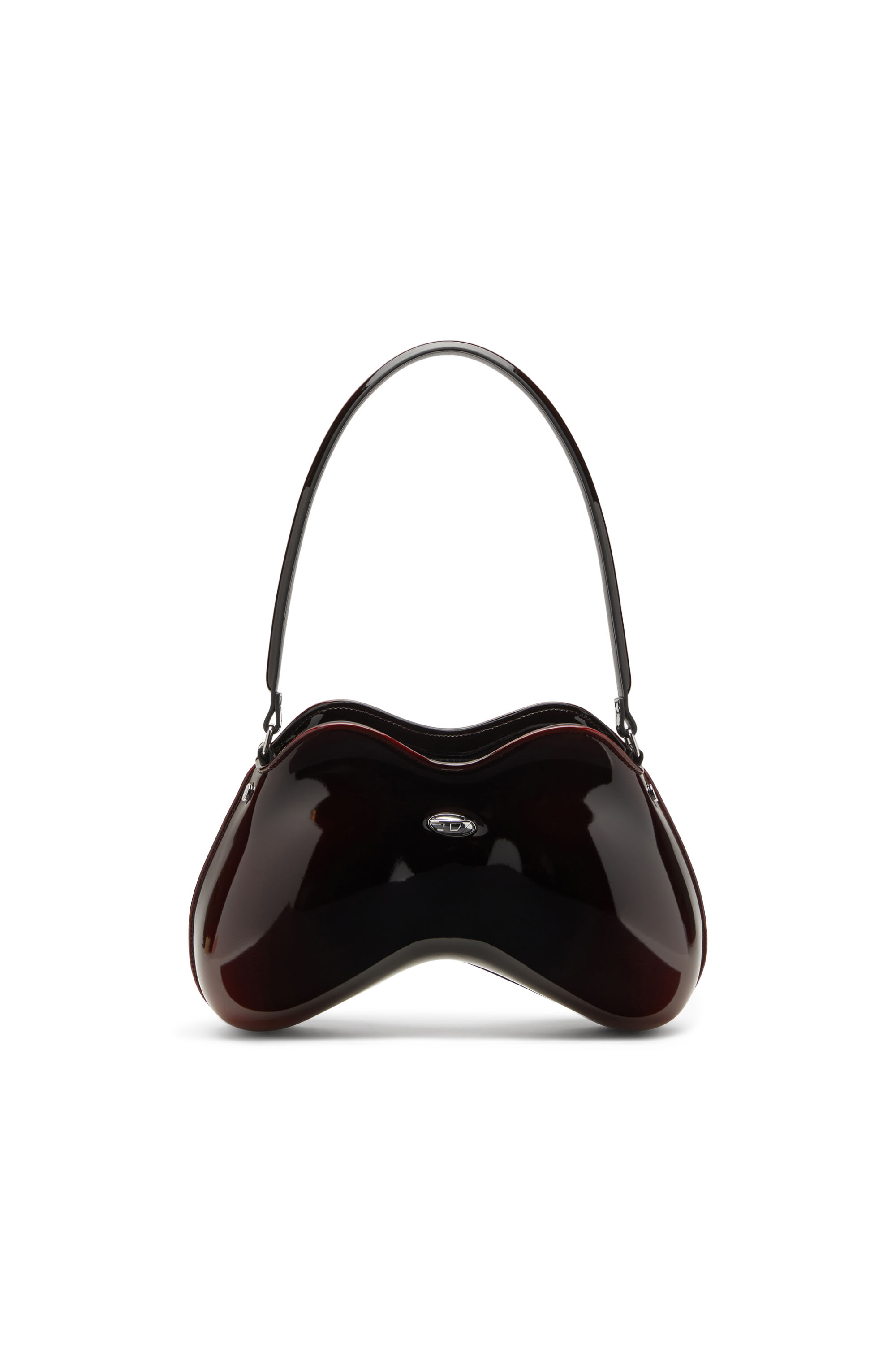 Women's Double-D-Rigid shoulder bag in dégradé glossy PU | Red