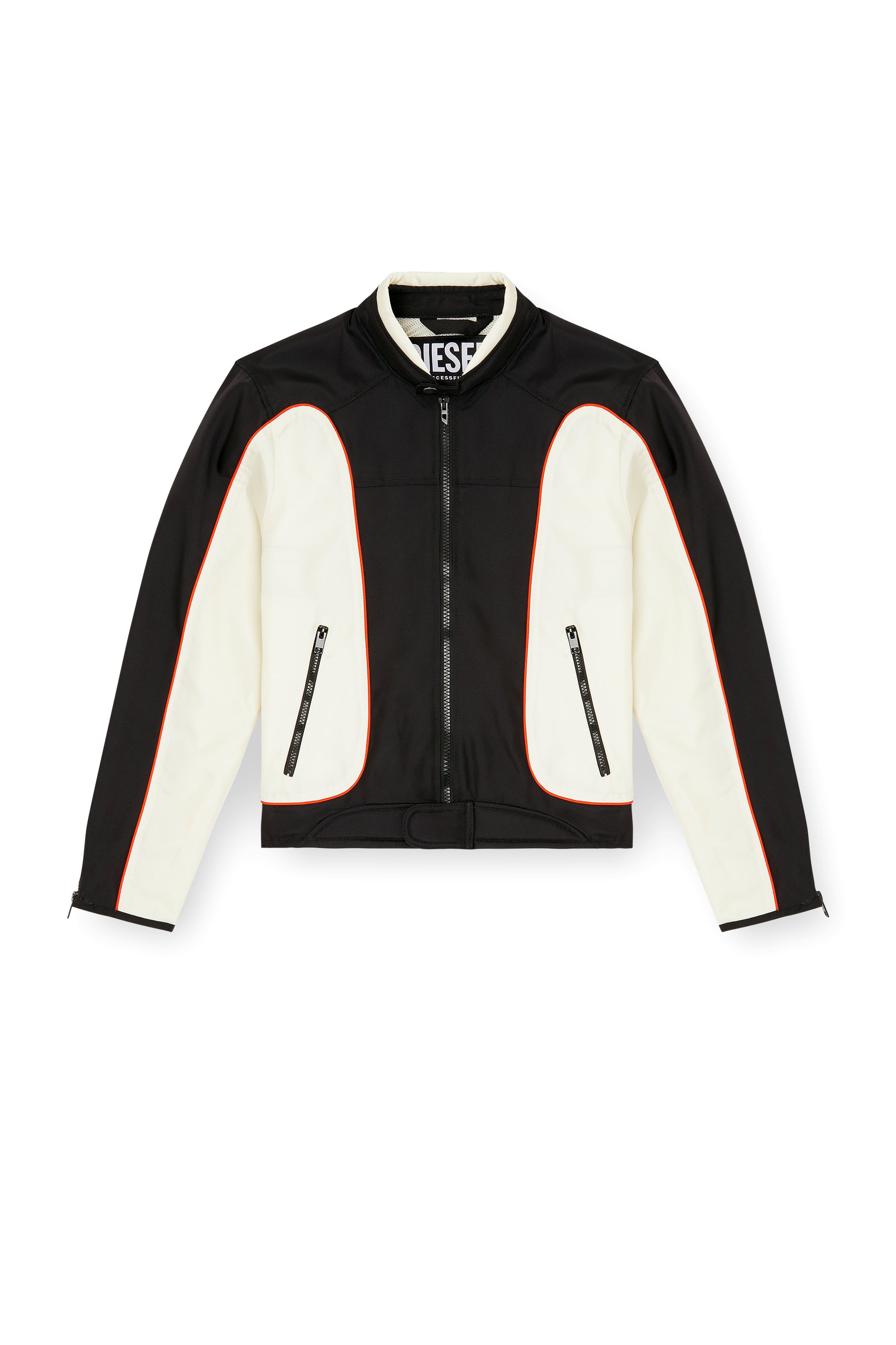 Men's Colour-block biker jacket with piping | Multicolor | Diesel