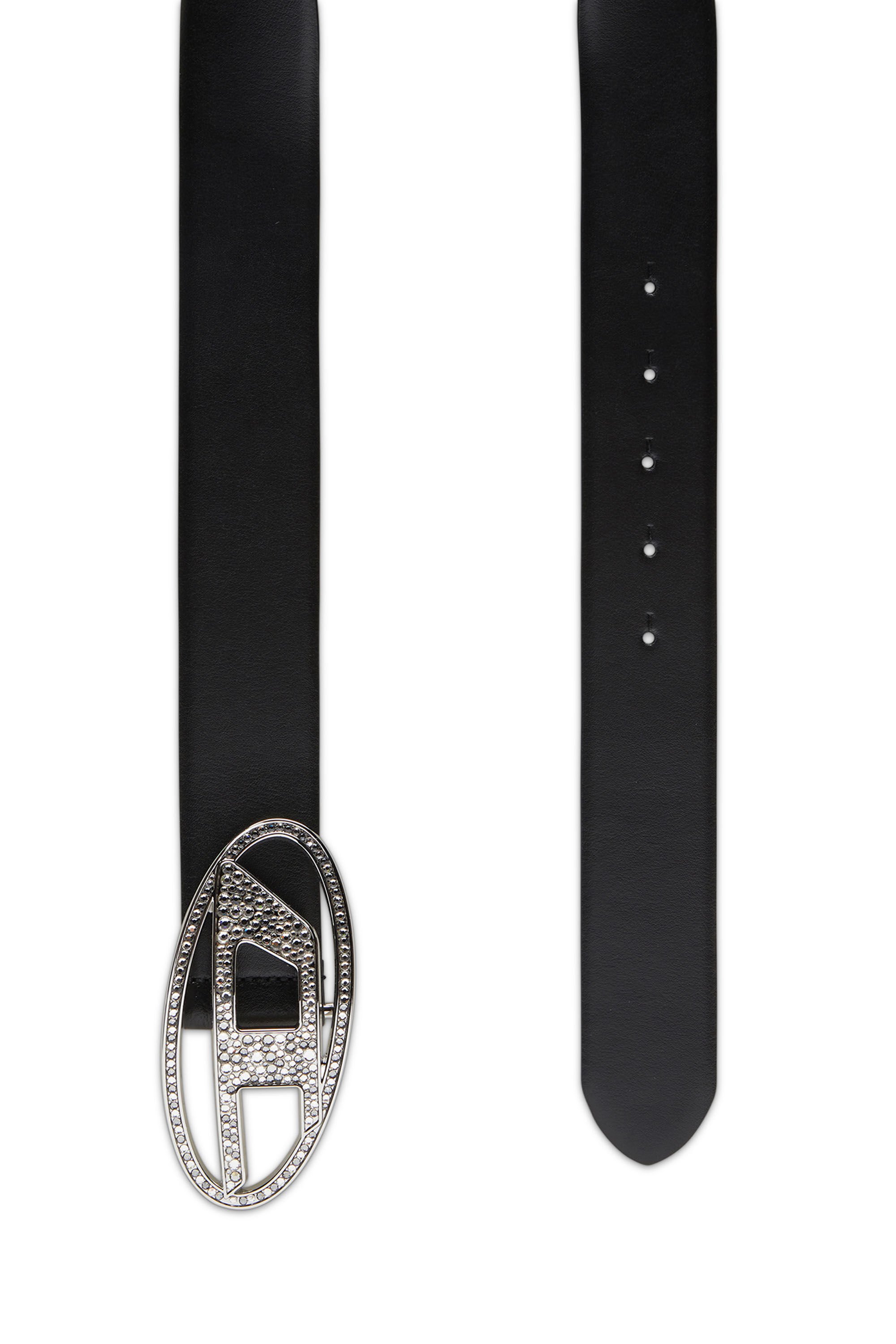 B-1DR STRASS - logo belt with strass | Black | Diesel