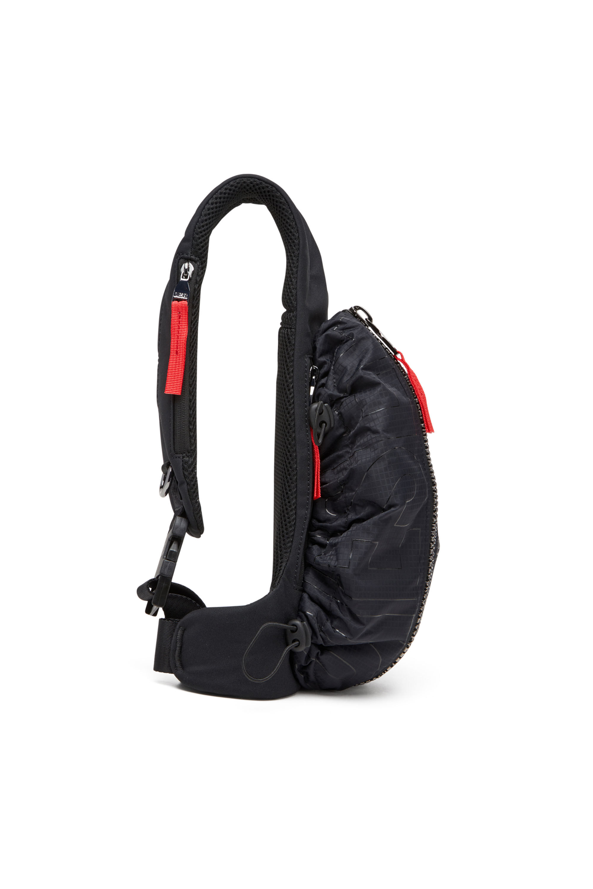 Men's Zip-D-Sling bag in check-jacquard shell | Black | Diesel