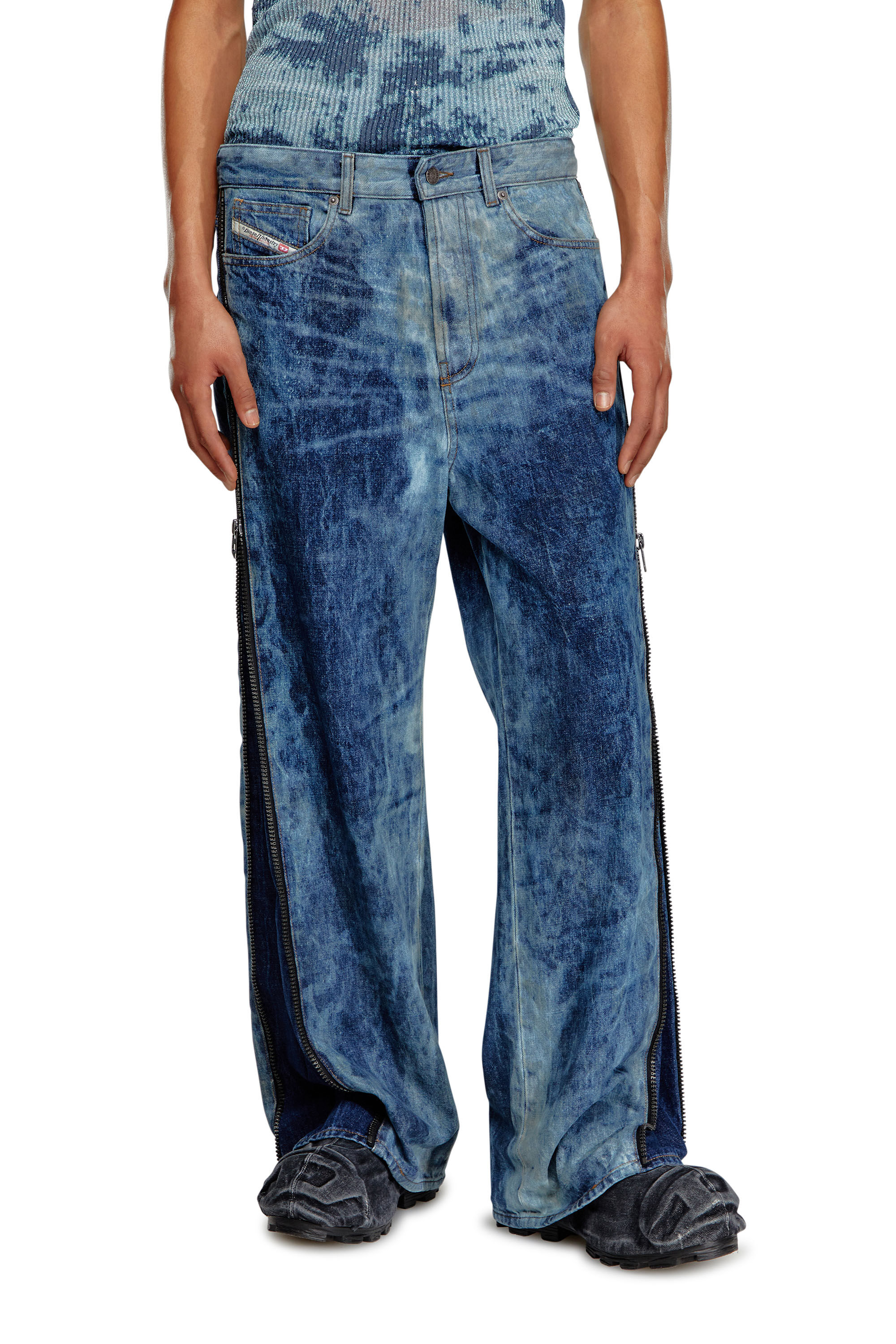 Men's Oversized Regular Jeans | Medium blue | Diesel D-Rise