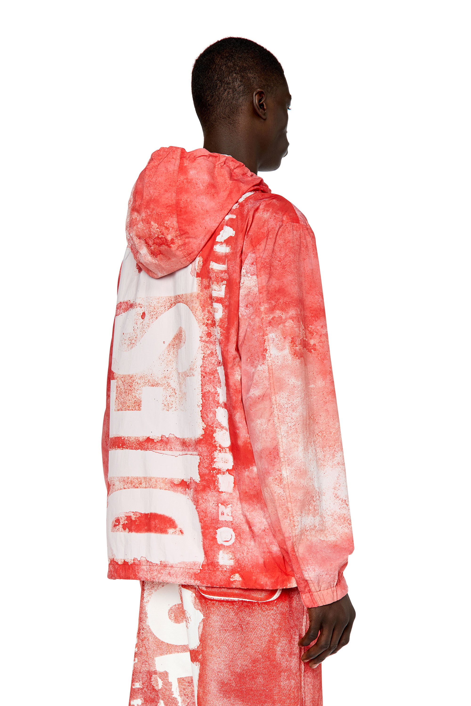 J-WARRETT-LOGO Man: Watercolour-effect windbreaker with logo | Diesel