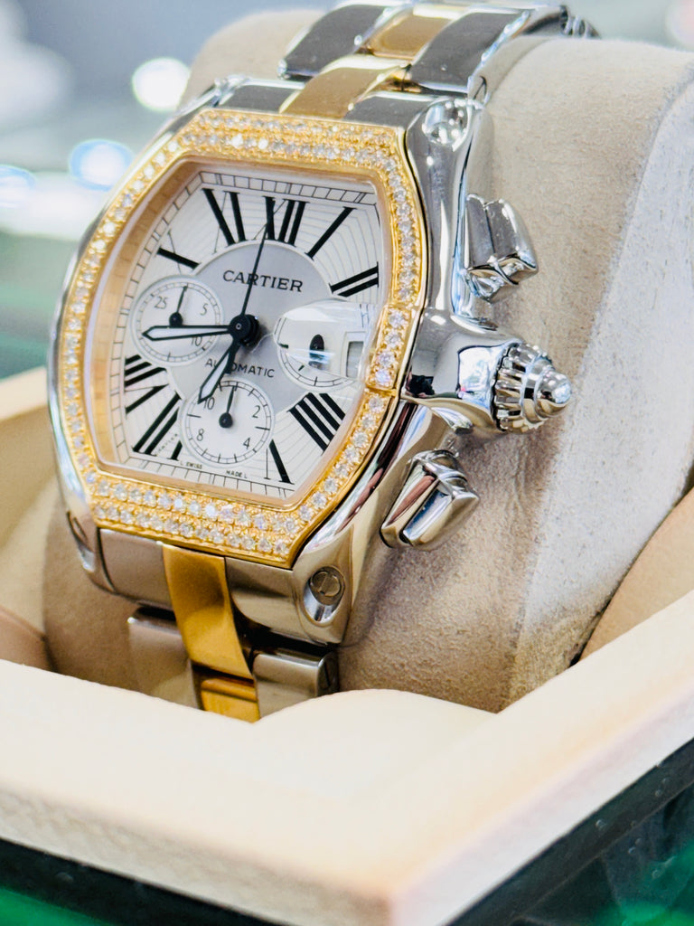 Cartier Roadster W62027Z1 / 2618 Chronograph XL Two-Tone Yellow