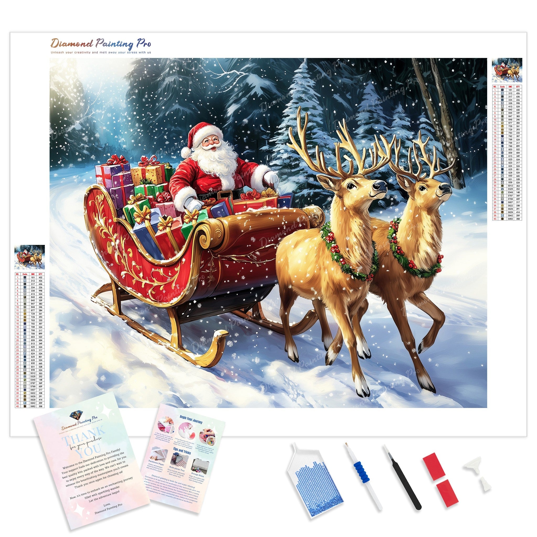 Santa Sleigh Ride | Christmas Diamond Painting | Full Drill