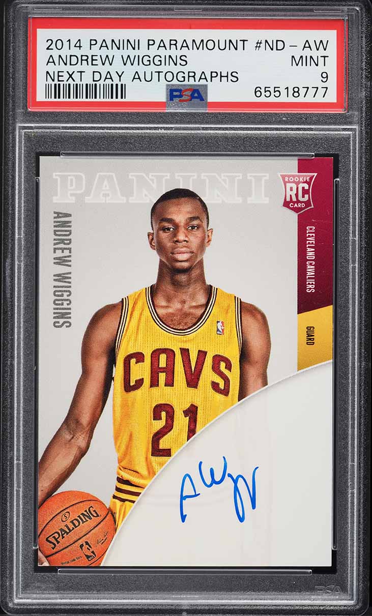 2014 Panini Paramount Next Day Andrew Wiggins ROOKIE AUTO /100 #ND