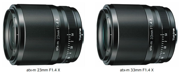 ケンコー・トキナーが「atx-m 23mm F1.4 X」と「atx-m 33mm F1.4 X」を
