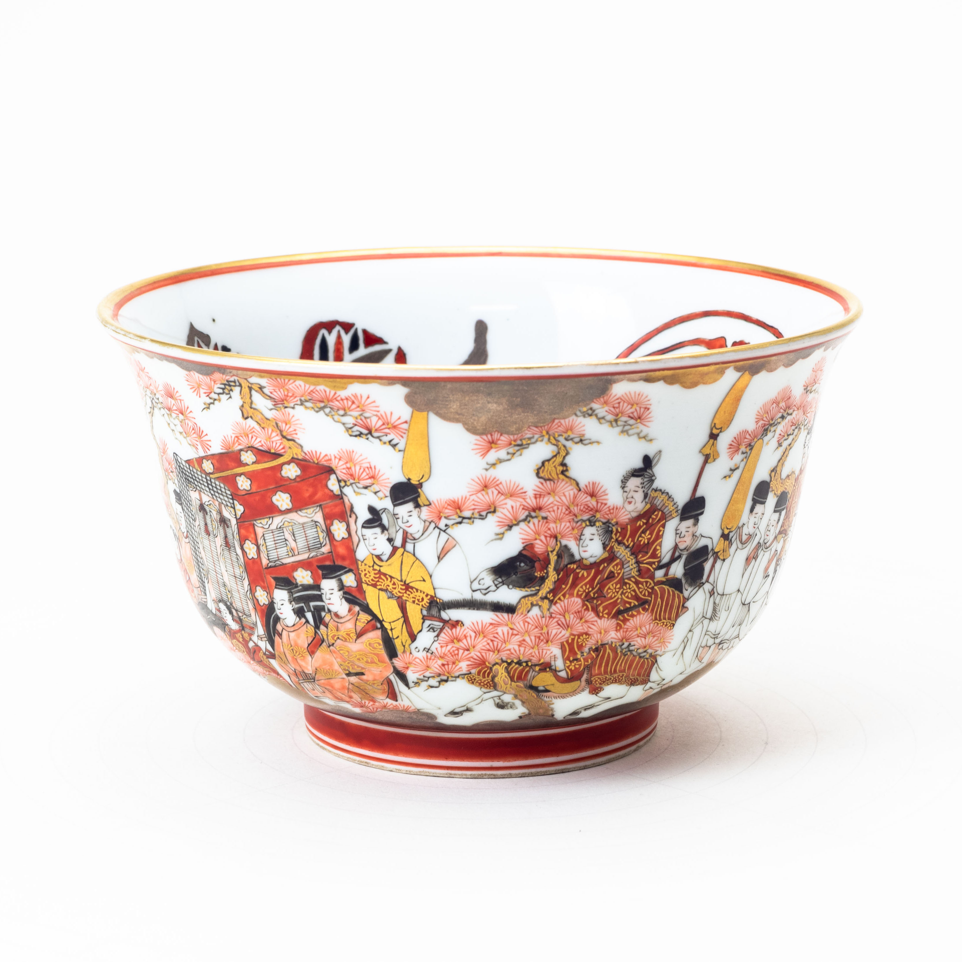 湖東焼・鳴鳳絵付「色絵金銀彩葵神事図鉢」 :: 陶芸館（陶芸美術館