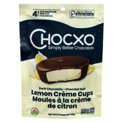 ChocXO Organic Dark Chocolate Lemon Crème Cups - 98 g | Real