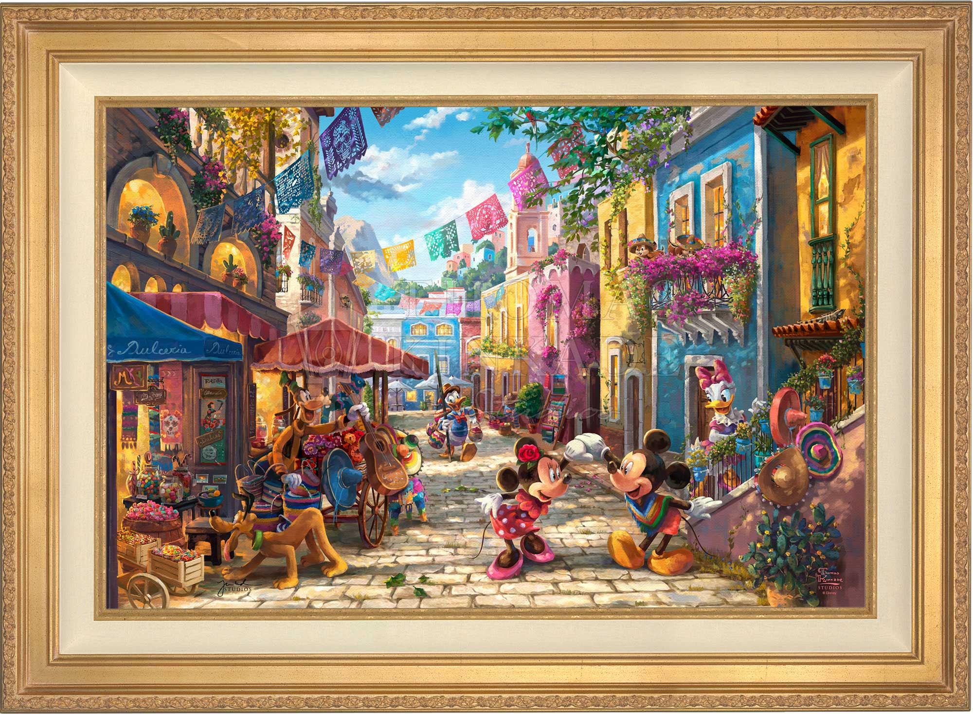 Mickey and Minnie in Mexico - Limited Edition Canvas By Thomas