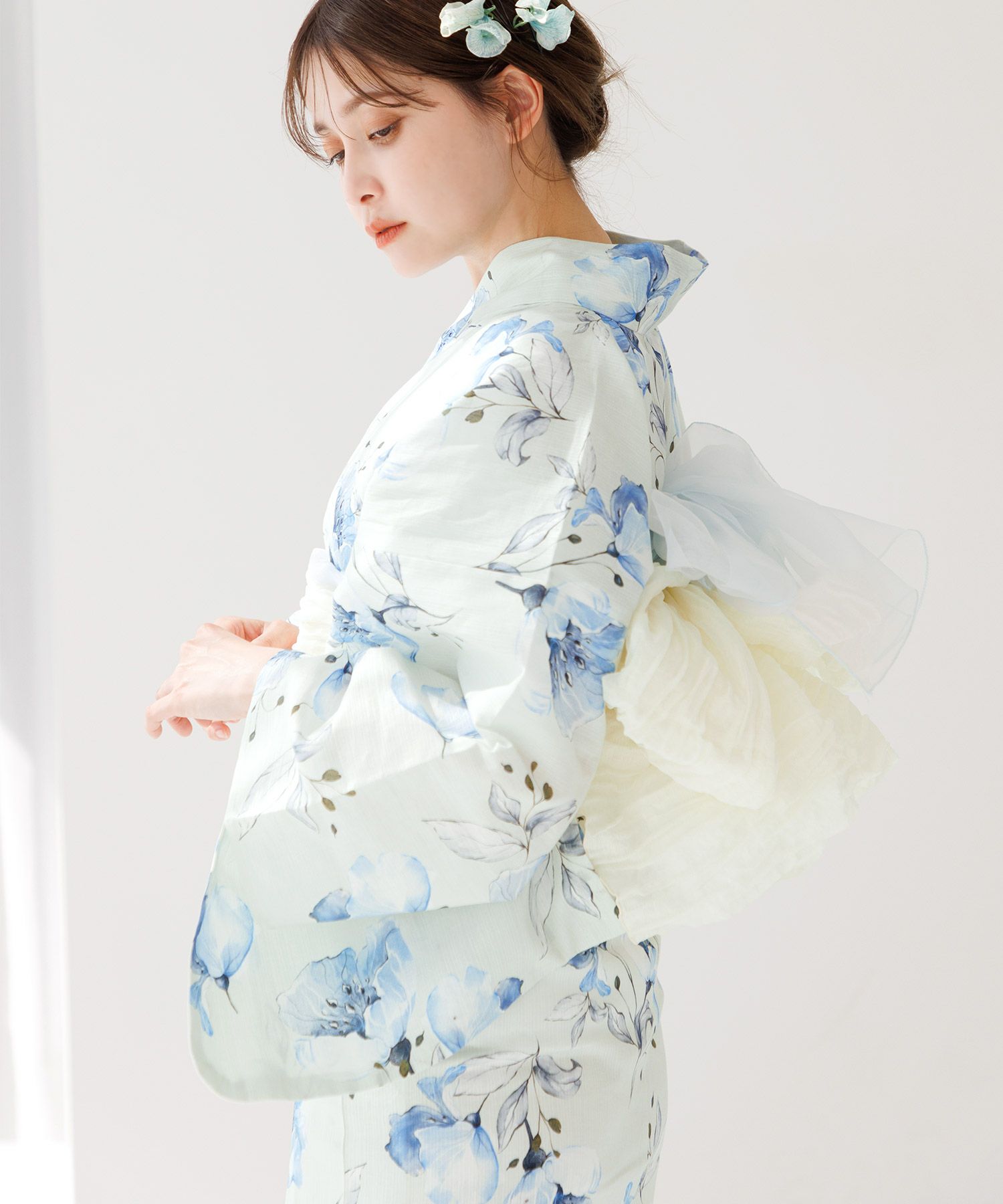 DITA 2025 浴衣 着物 帯 下駄3点セット F 幻想鏡花水月(柑橘) DITA