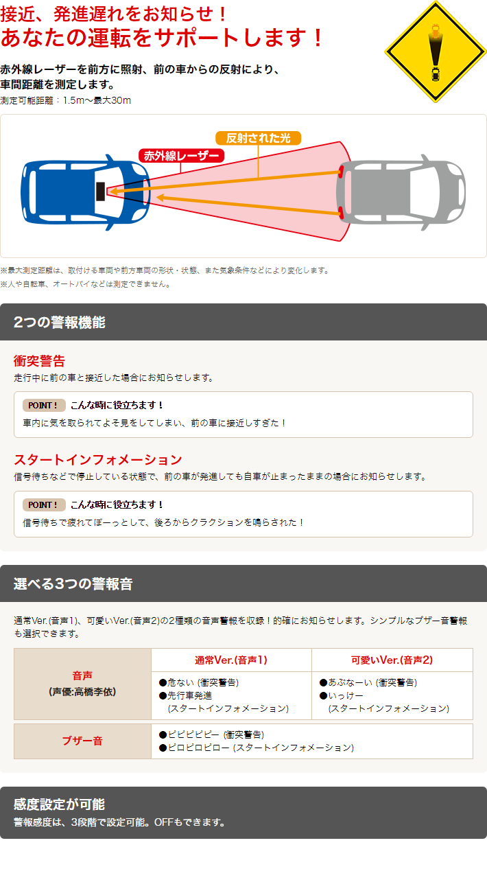 FCW-L1 衝突警報システム Maemite(マエミテ) | Yupiteruダイレクト