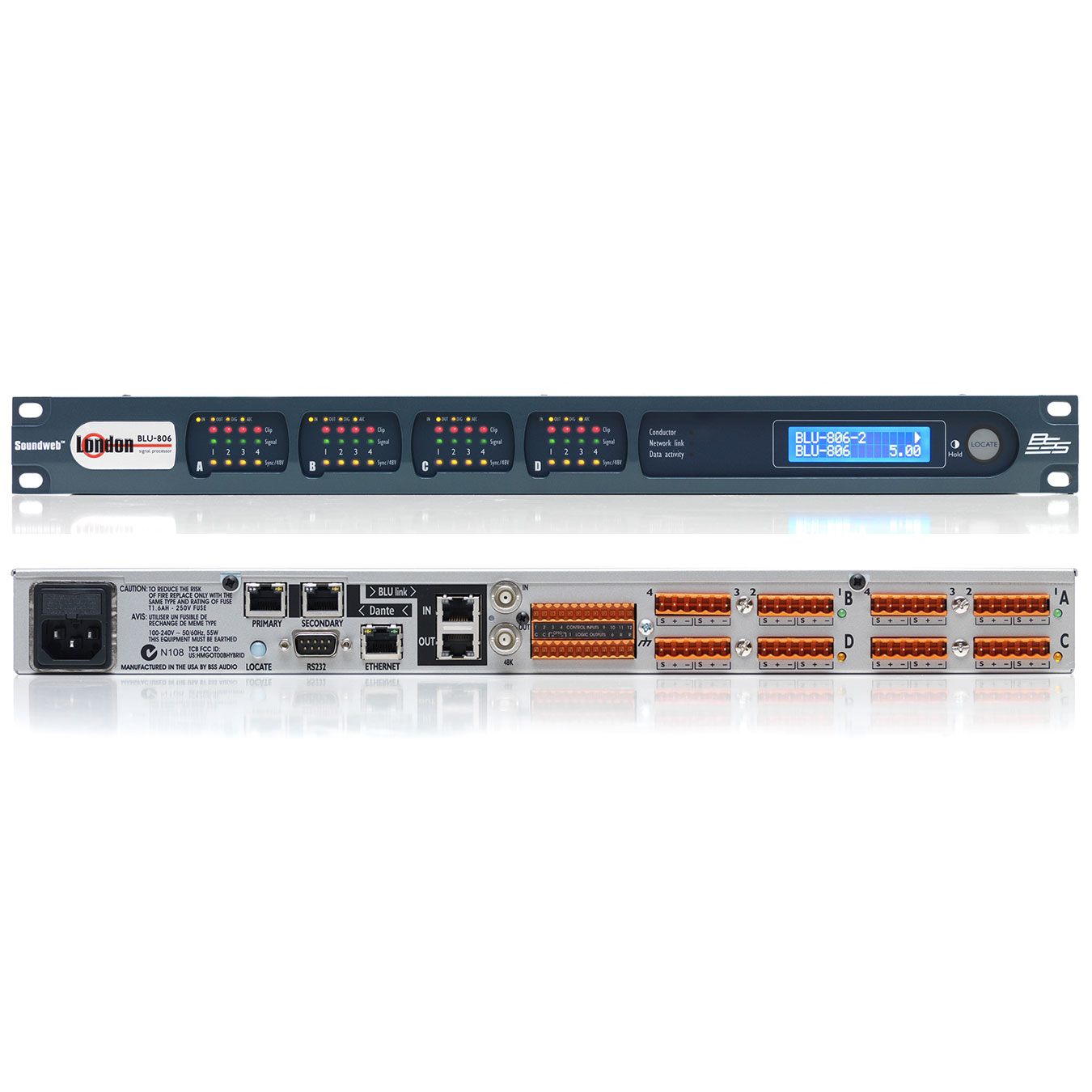 BSS BLU-806DA Signal Processor w/BLU link & Dante/AES67 from