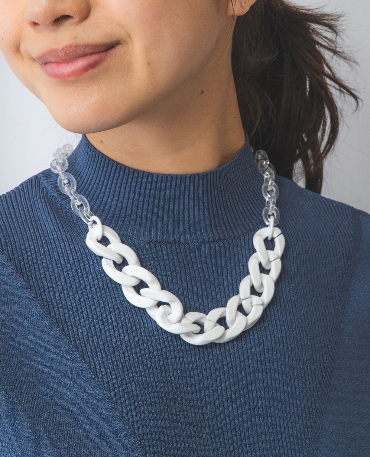 NARACAMICIE】mabel カラー×クリアチェーンネックレス(FREE ホワイト