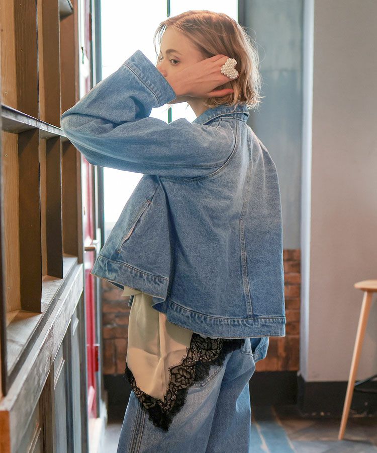 セール DENIM DUNGAREE フレアボール ジャケット 02サイズ DENIM