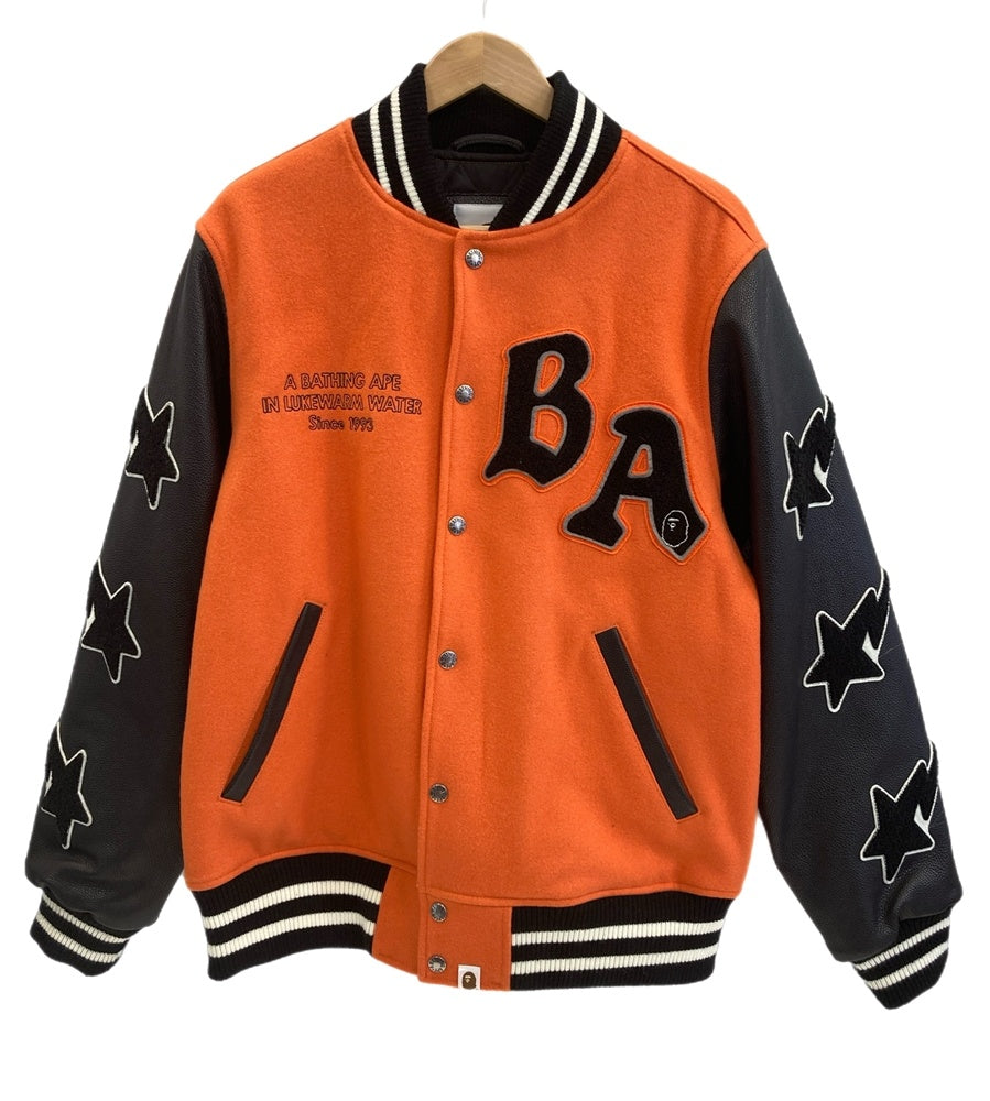 ア ベイシング エイプ A BATHING APE RELAXED FIT VARSITY JACKET M