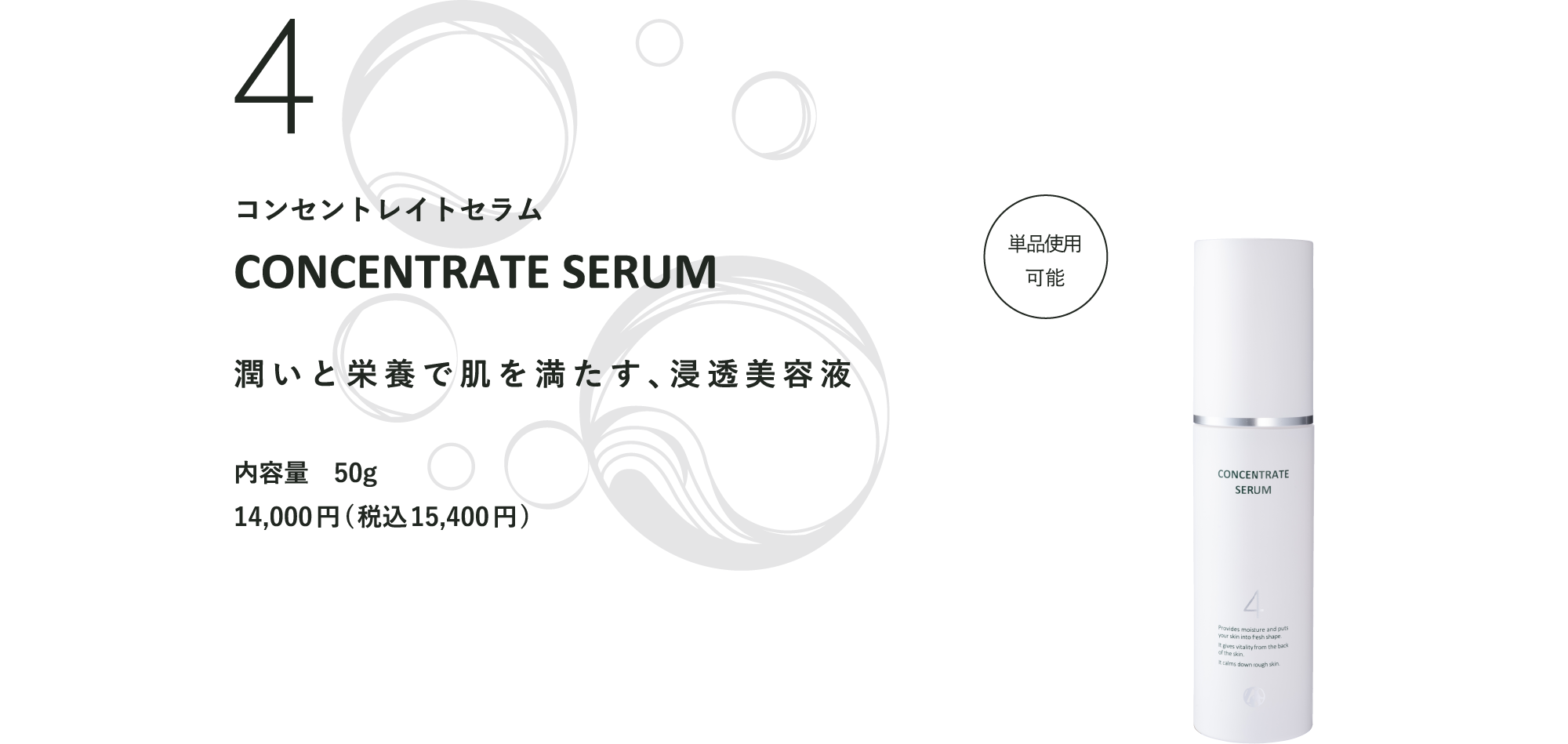 104日間スキンケアプログラム – 商品一覧 – コンセントレイトセラム