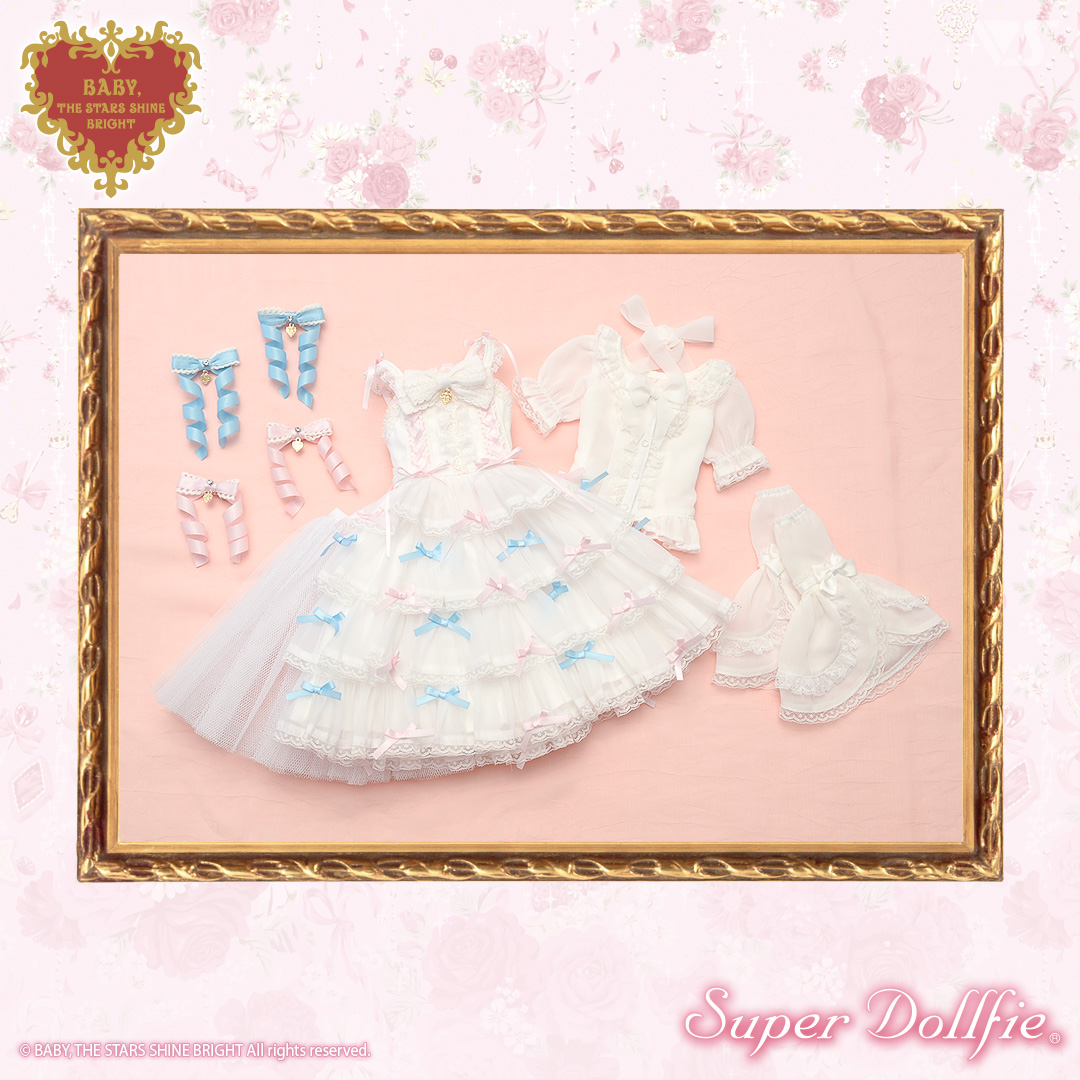 Eternal Ribbon Feathery ジャンパースカート（オフ白）コーデ」セット