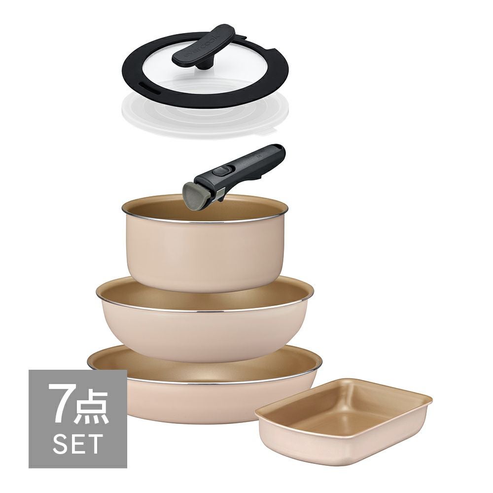 evercook fit (エバークック フィット) 着脱式 フライパン 7点セット