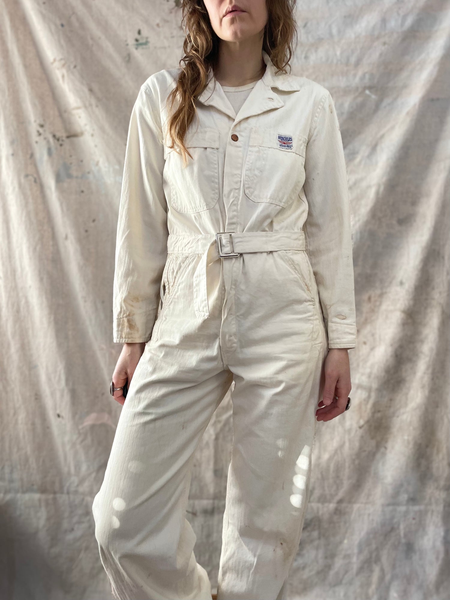 40s/50s Ecru HBT Hercules Nation-ALLS Coveralls – Double Barrel