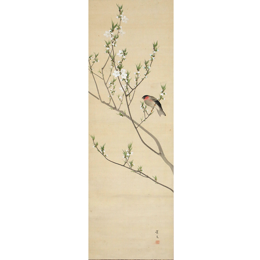 松村景文 桃花小禽図 - 日本の動物画‐いきもののかたち‐ 江戸期の花鳥